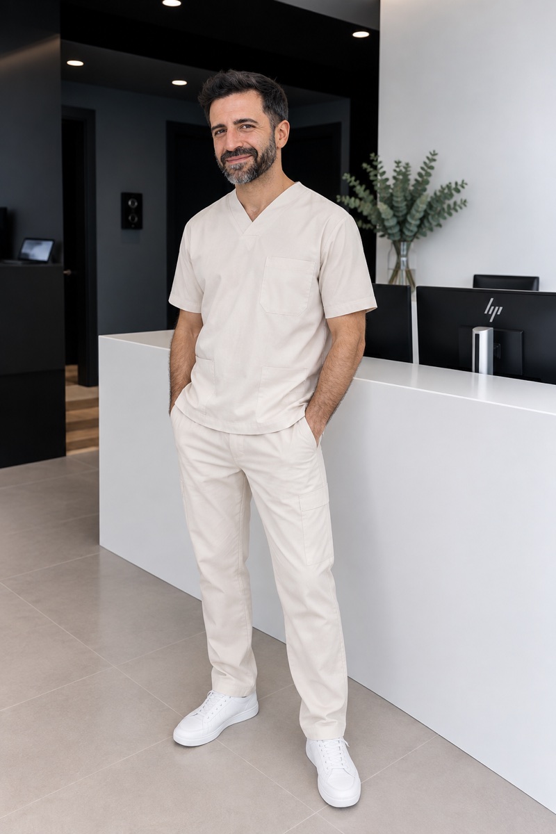 Cristóbal Becerril, who leads psychoneuroimmunology at ETRYUM, at the clinic.